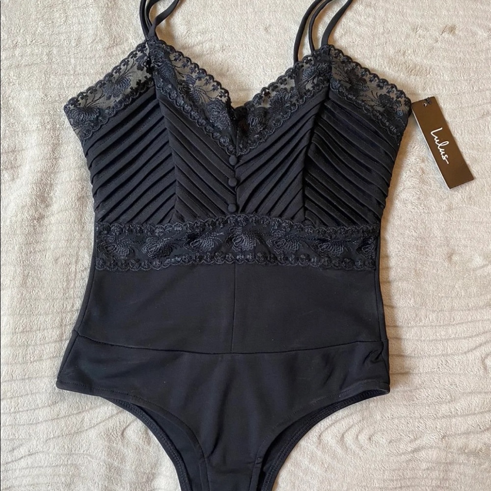 Lulu’s Black Lace Bodysuit